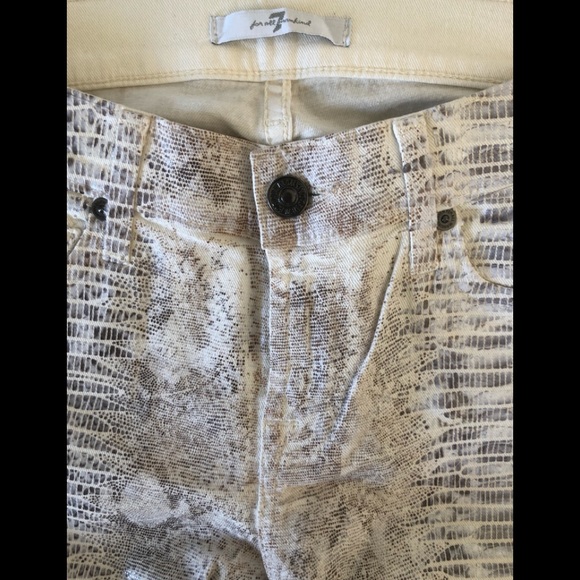 7 For All Mankind Rare Python Print Coated Jeans! - Picture 3 of 6
